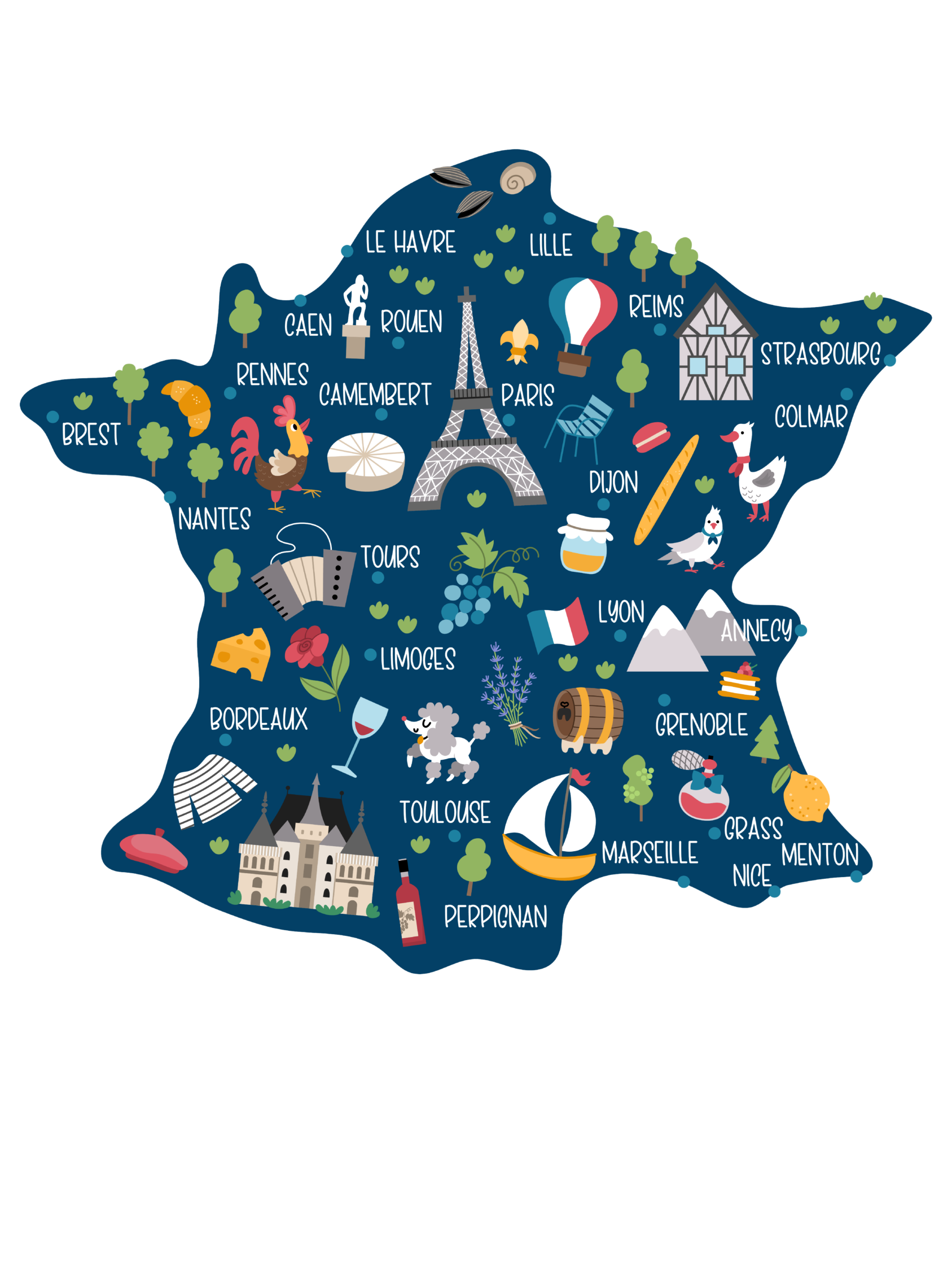 Paris Map Sticker - KOULEURS