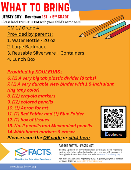 Class supplies Welcome Packets - CM 1 / Grade 4