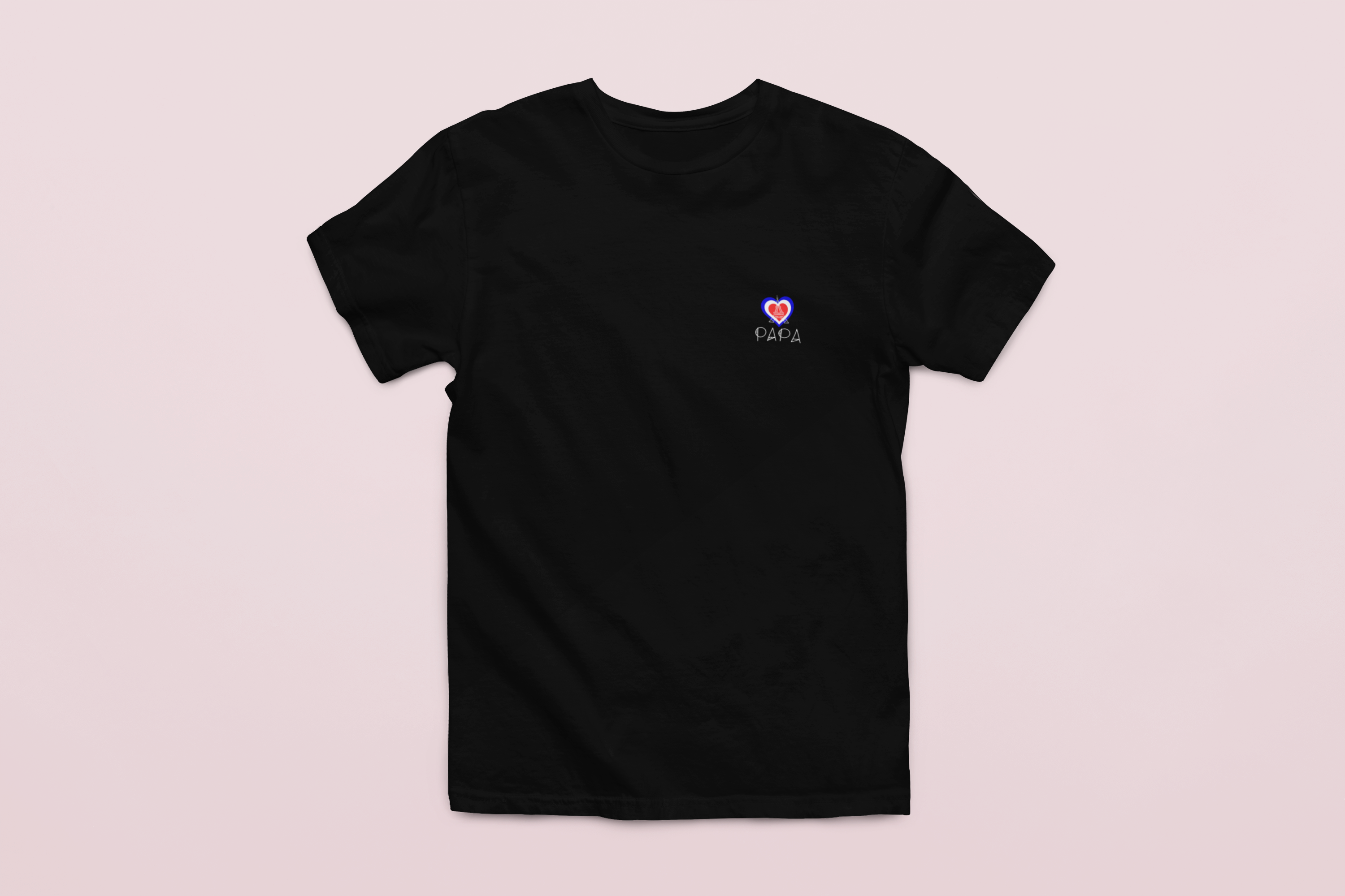 Papa Heart Eiffel Tower T-Shirt – Black French Father’s Day Tee