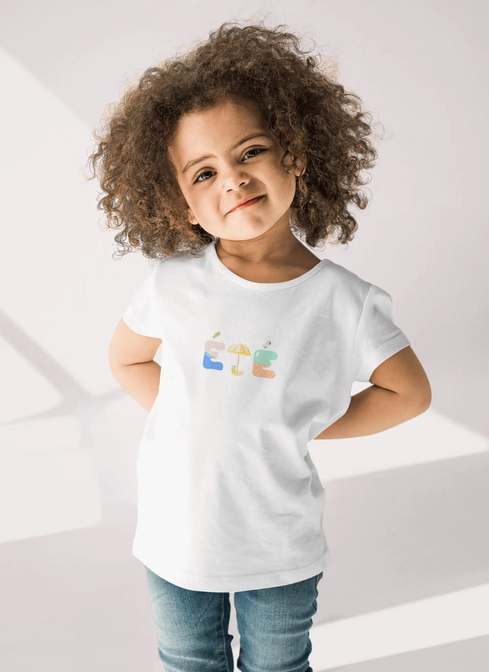 French-style kids cotton tee with Été print