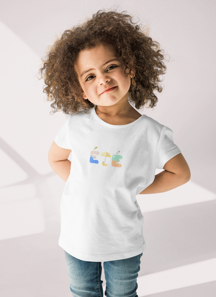 French-style kids cotton tee with Été print
