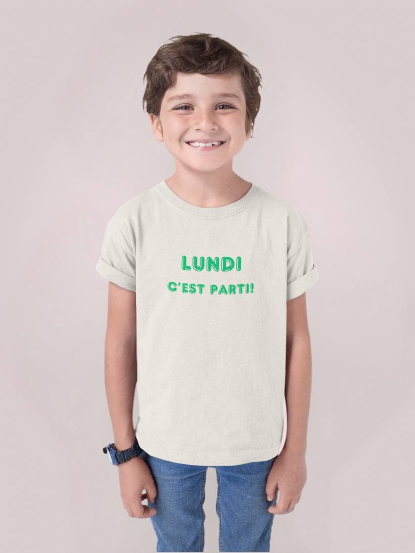 Natural Heather Youth T-Shirt - LUNDI C’EST PARTI! - KOULEURS