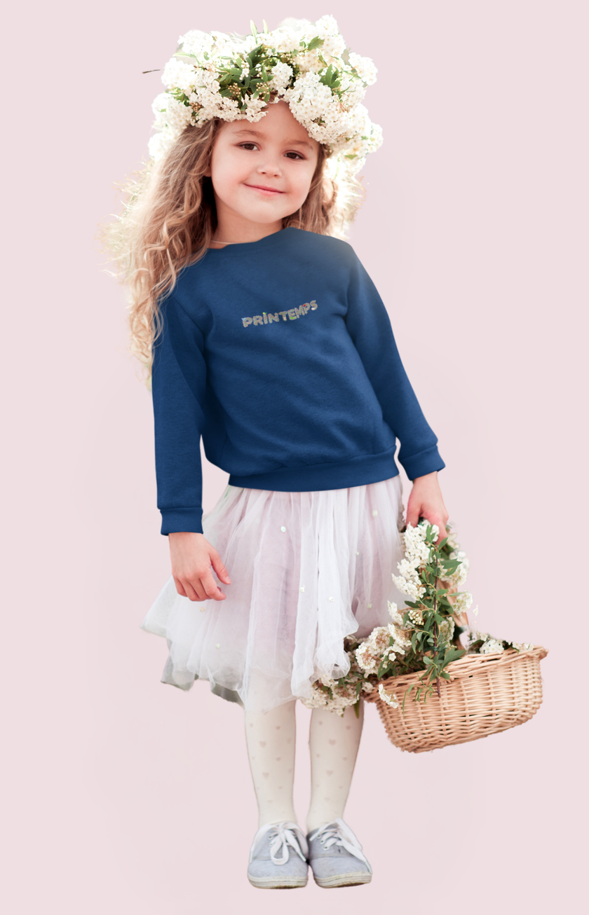 Toddler Navy Blue Sweatshirt -Printemps Paris - KOULEURS
