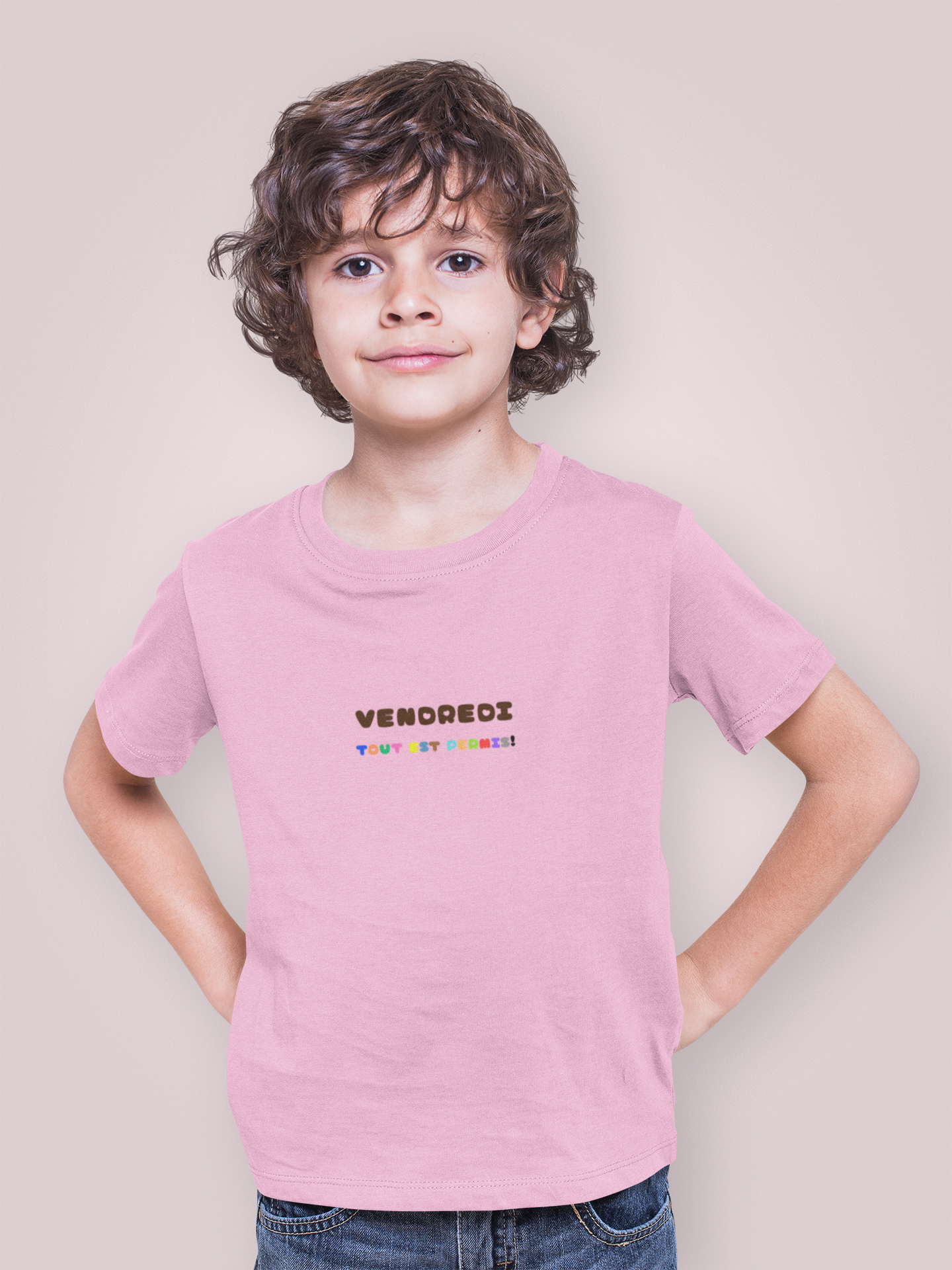 Toddler Girl Unisex Pink T-Shirt - 