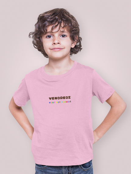Toddler Boy Unisex Pink T-Shirt - 