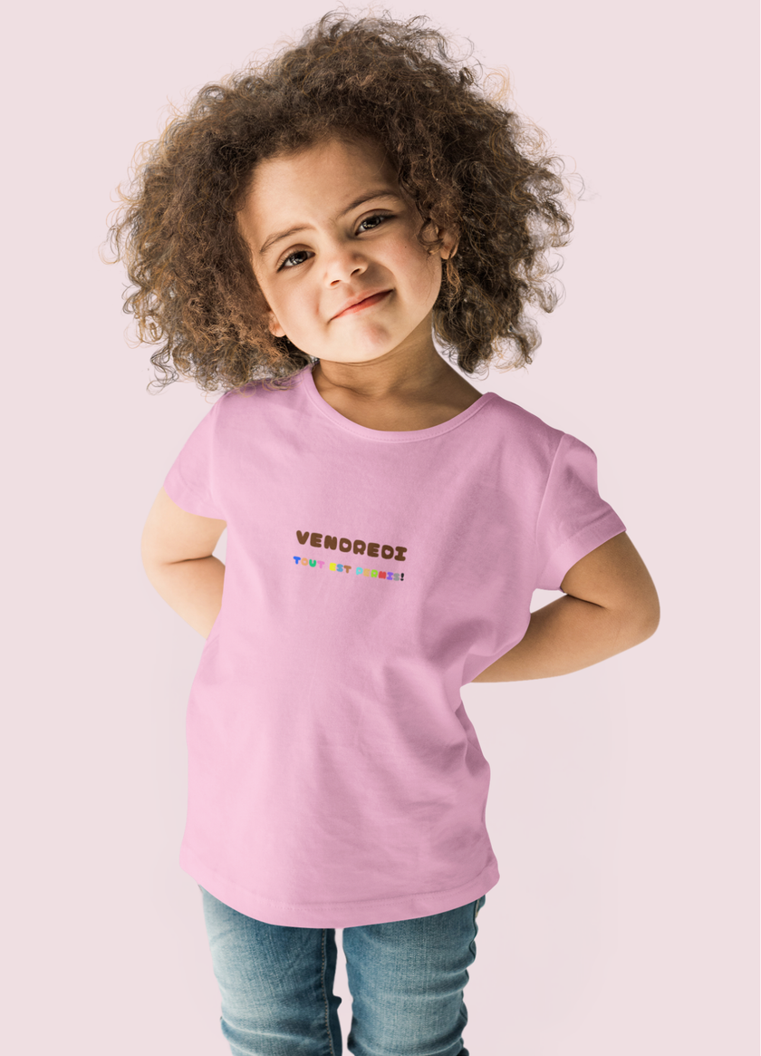 Toddler Boy Unisex Pink T-Shirt - 