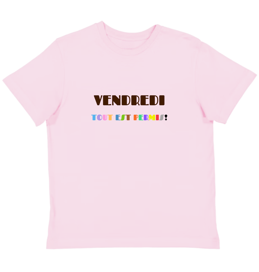 Youth Boy Unisex Pink T-Shirt - 