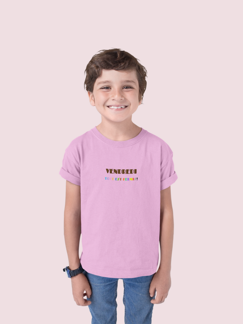Youth Boy Unisex Pink T-Shirt - 