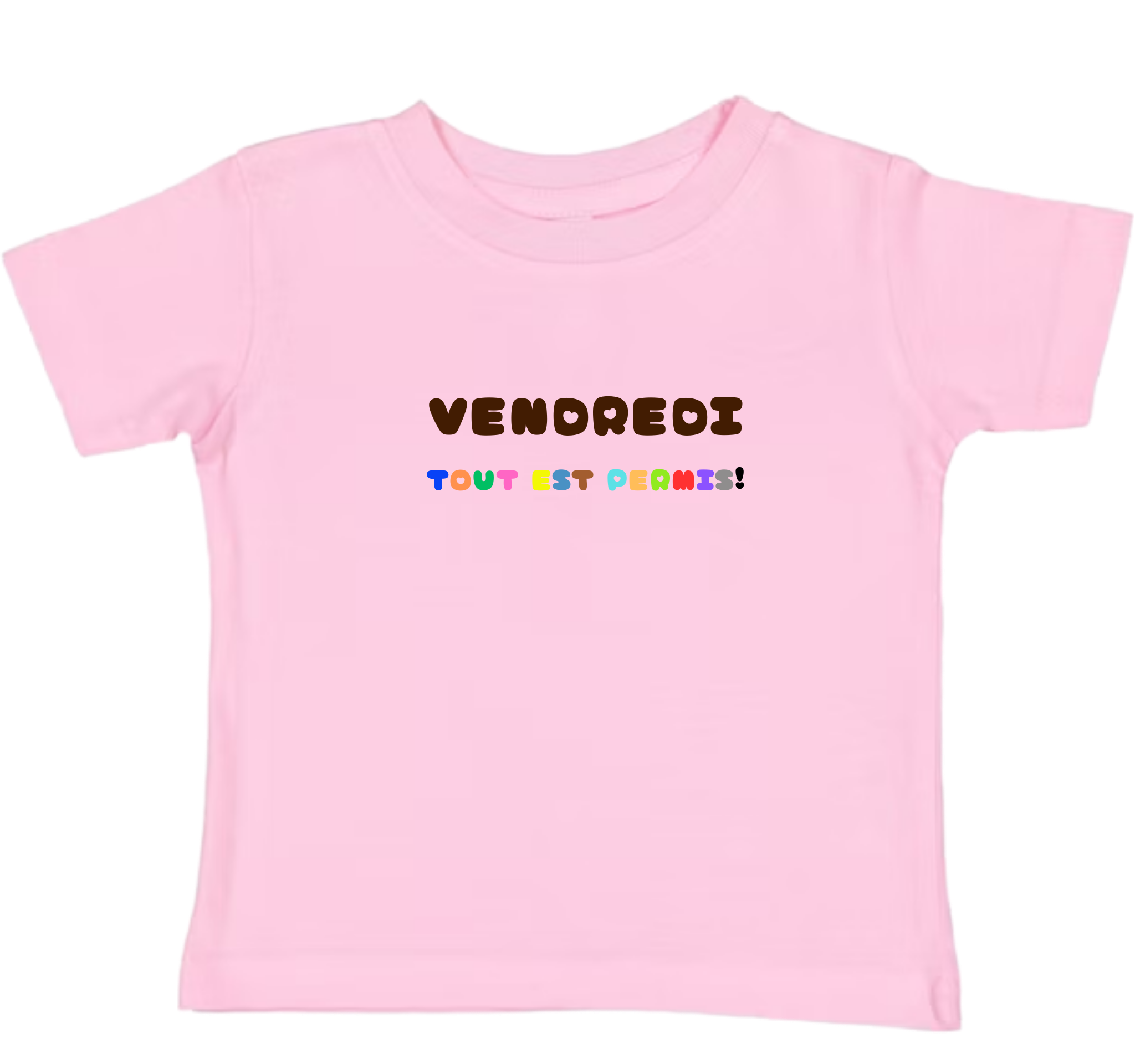 Toddler Girl Unisex Pink T-Shirt - 