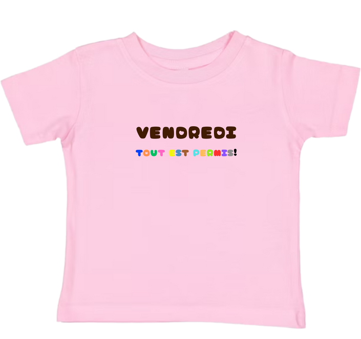 Toddler Girl Unisex Pink T-Shirt - 