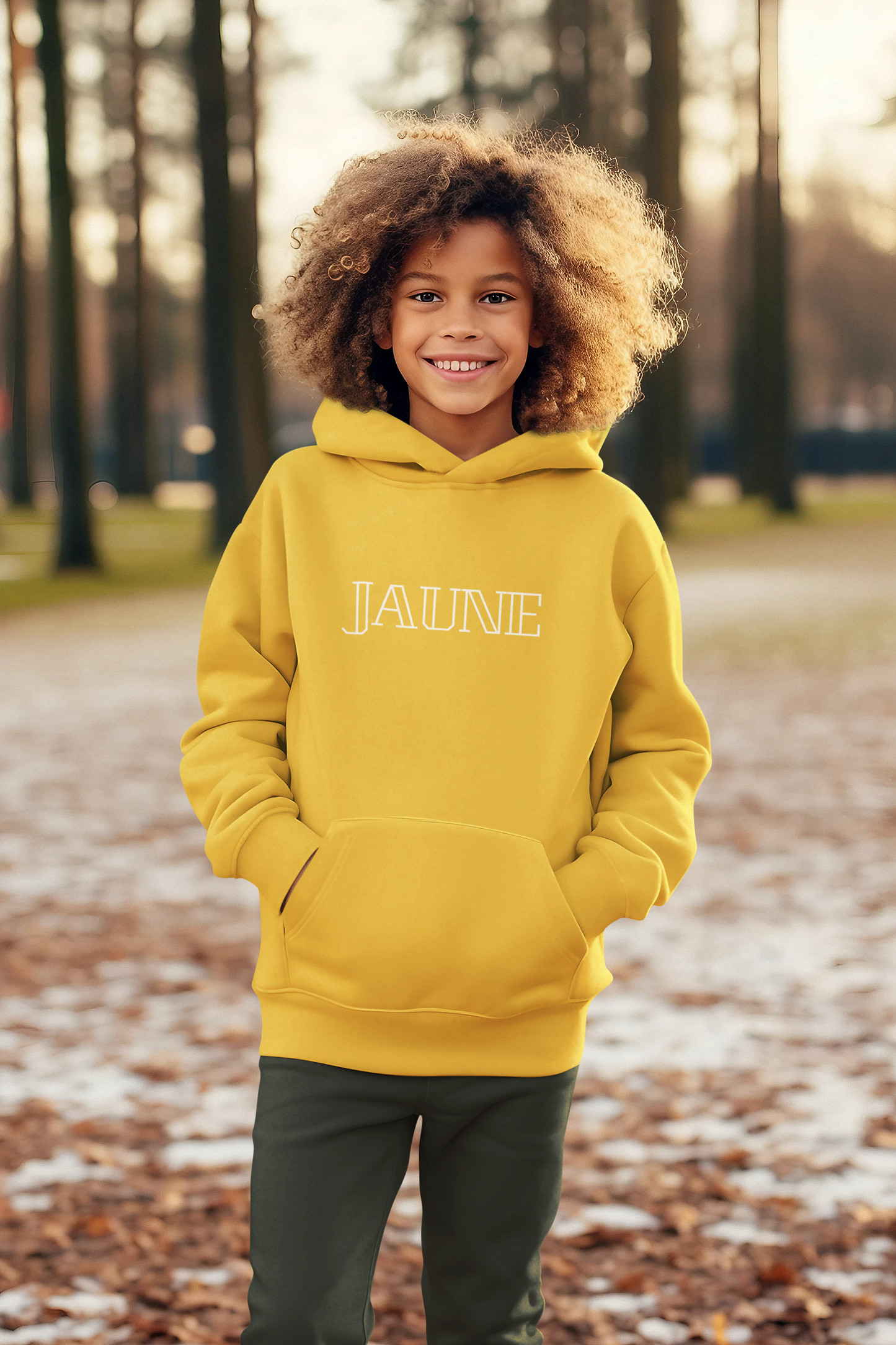 Youth Yellow Hoodie Sweatshirt JAUNE, French Word Hoodie for Boys & Girls, Cute French Gift , Stylish Yellow top, Unisex Sports Hoodie