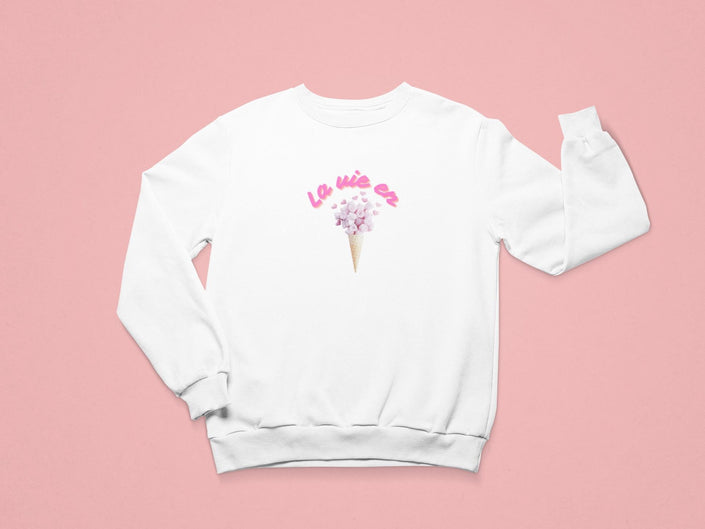 La Vie en Rose Sweatshirt Paris Ice cream Sweatshirt French birthday Gift for girl toddler White top for fall and winter at school and park - KOULEURS
