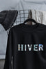 Men's Black Sweatshirt with French Word HIVER, Winter fleece Pullover, French Christmas Gift for Him, Paris Eiffel tower Sweatshirt for him
