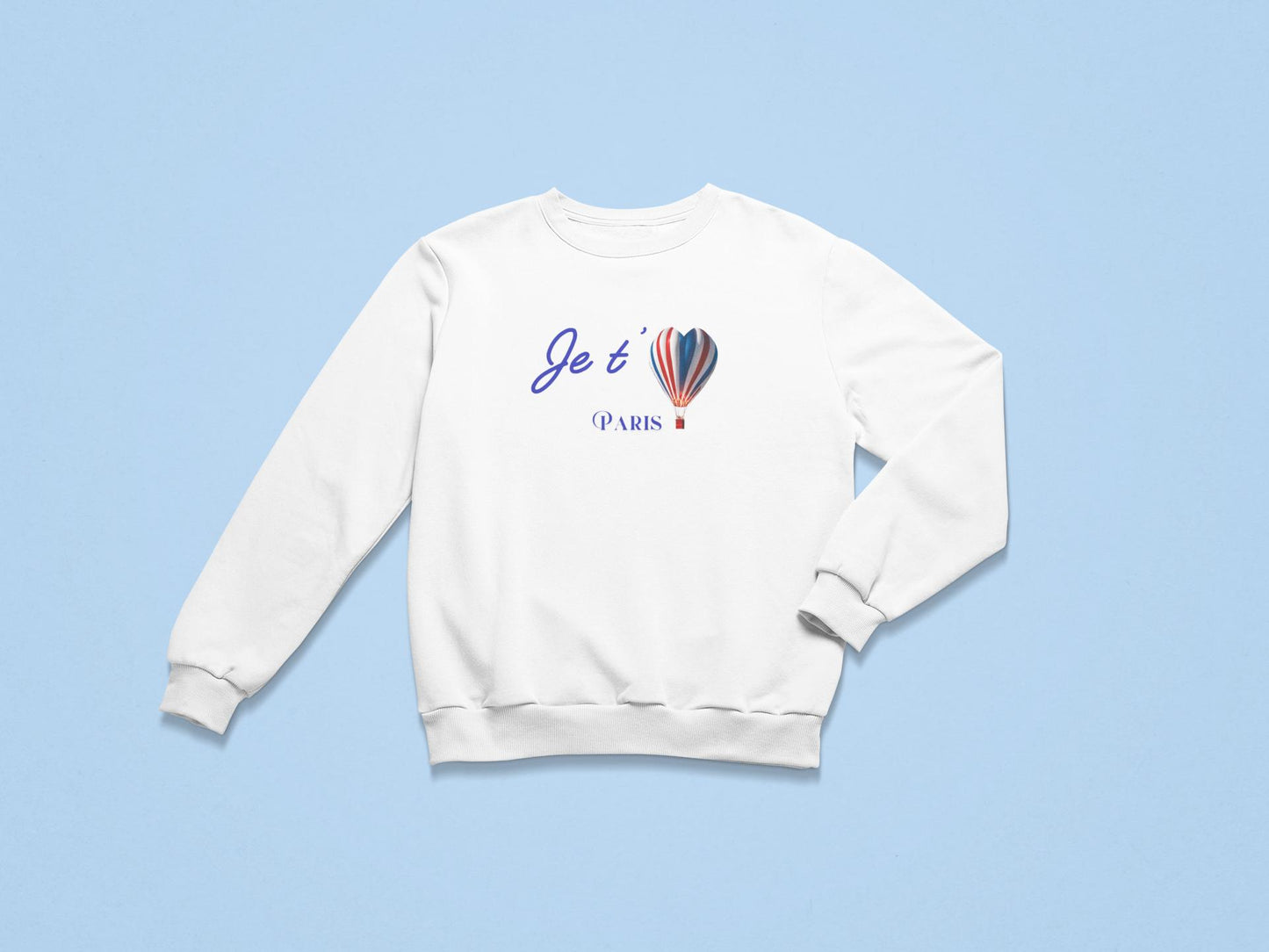 Je t'aime Paris sweatshirt for boys girls Cute French shirt gift for boys girls unisex top for birthday white top for school and holidays