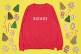 Red Sweatshirt ROUGE, French Word Sweatshirt for Boys Girls, Unisex Toddler pullover, Cute French Kids Clothing Gift for holidays and school