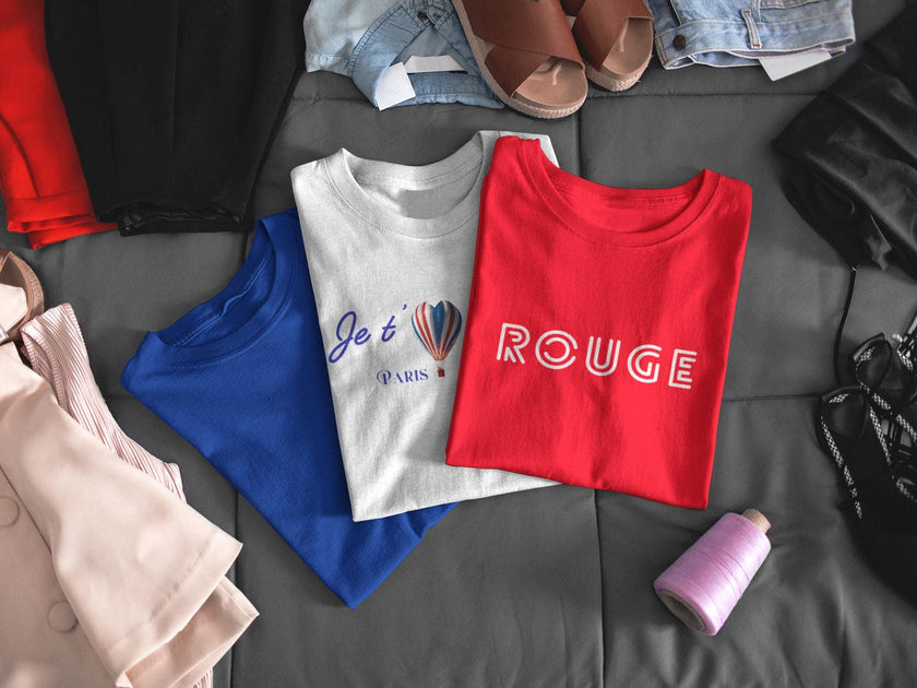 Red Sweatshirt ROUGE, French Word Sweatshirt for Boys Girls, Unisex Toddler pullover, Cute French Kids Clothing Gift for holidays and school - KOULEURS