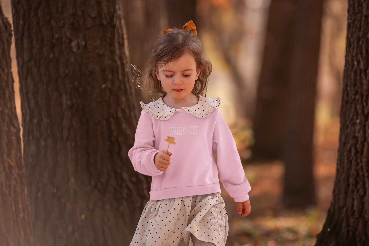 Toddler Girl Pink Sweatshirt ROSE | French Word birthday Sweatshirt for Girls | Cute Pink top for Girls, Parisian Christmas Gift for kids