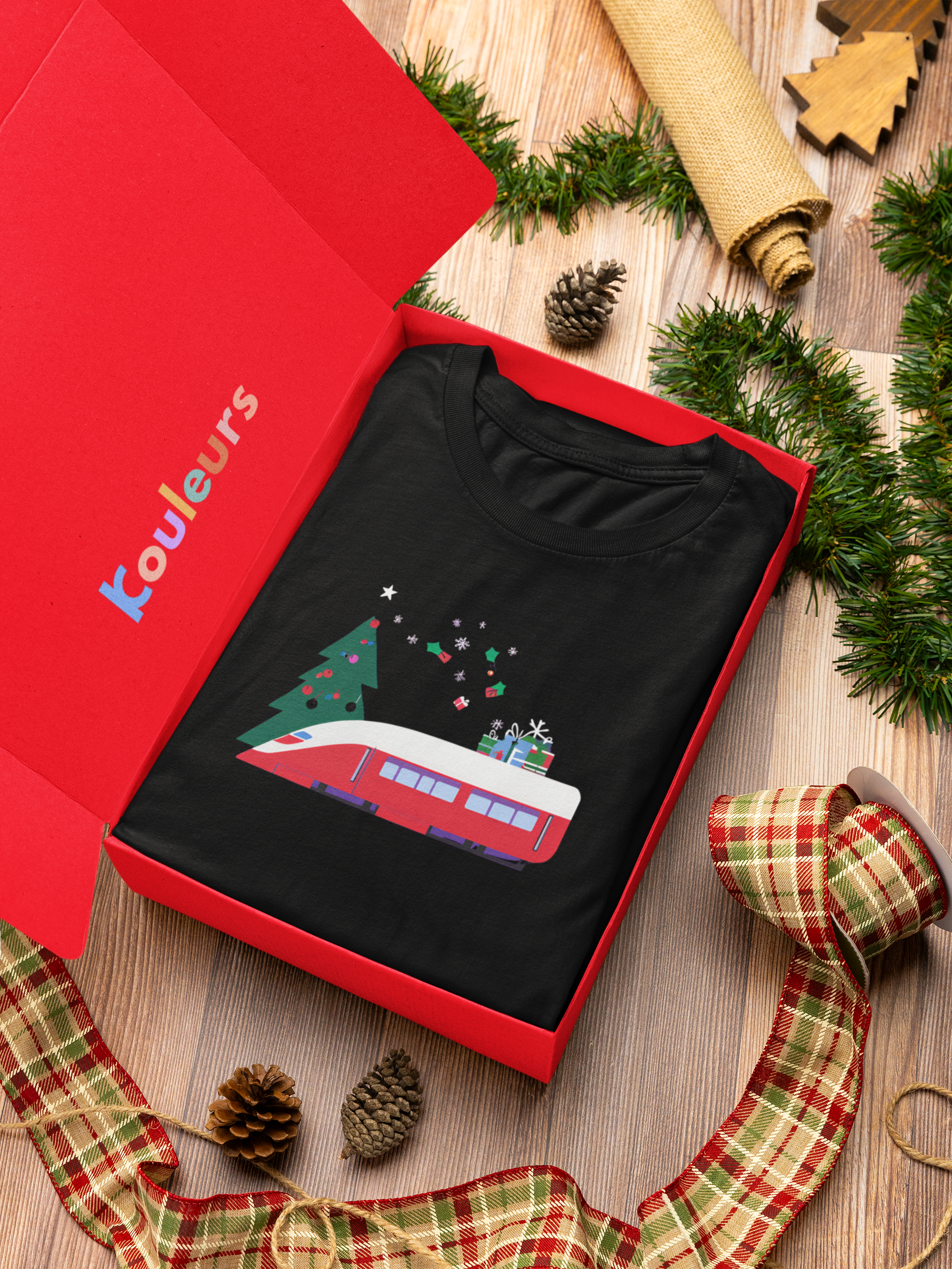 Red TGV Train sweatshirt with, Festive Holiday gift for Boys Girls, French Paris TGV Train pullover for Kids - KOULEURS