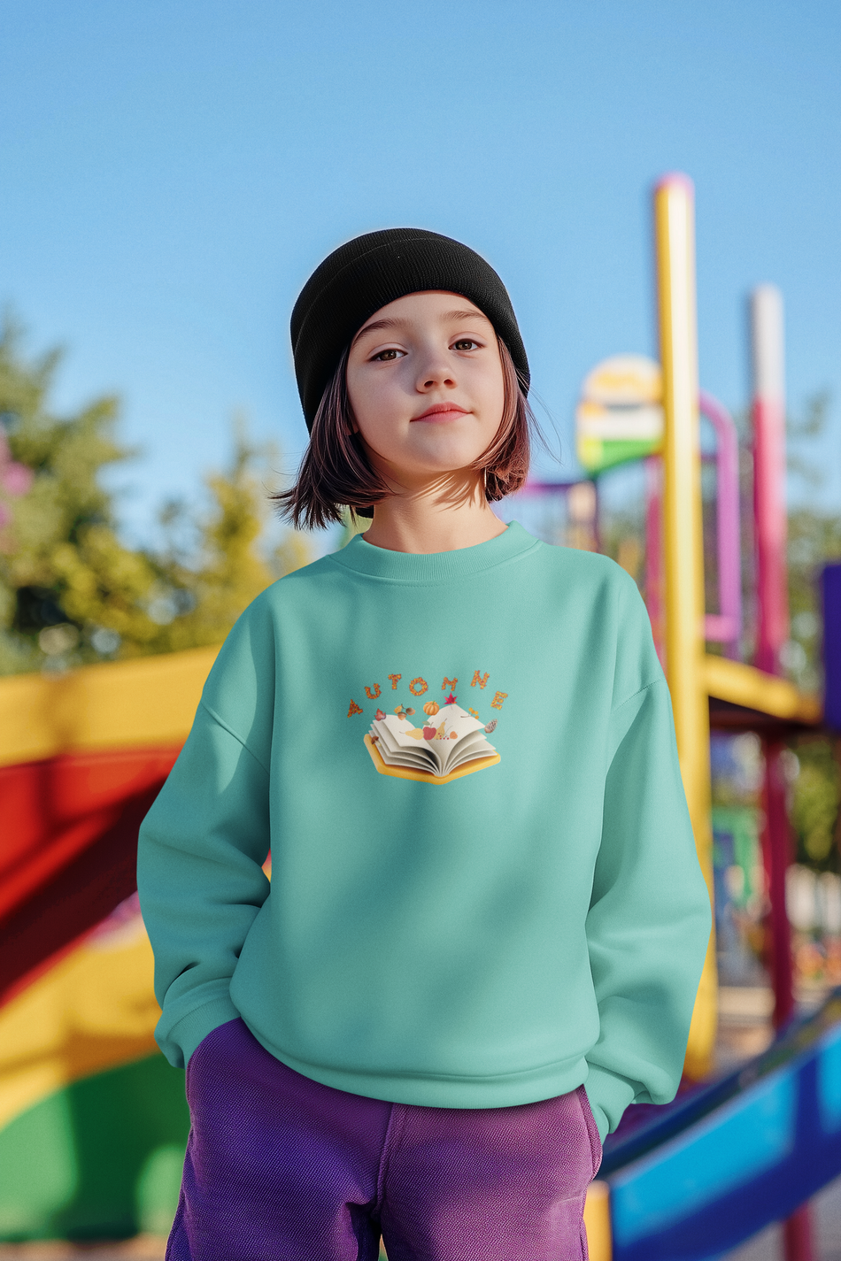 Kouleurs Toddler Fleece Sweatshirt – Saltwater Green “Automne”
